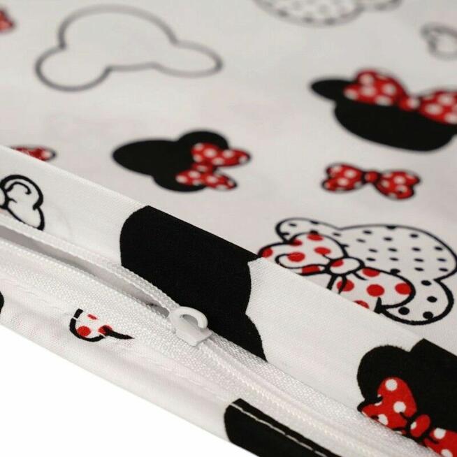 Bawełniana Poszewka Na Poduszkę – Myszka z Kokardkami Różowymi