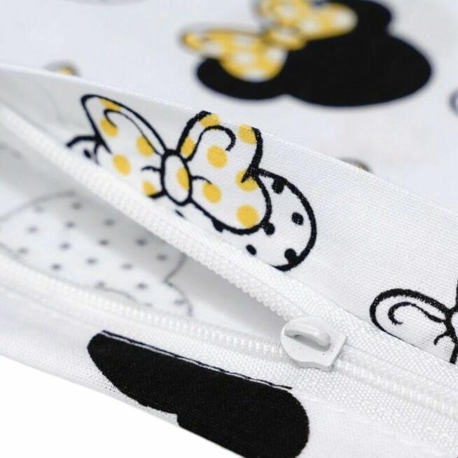 Bawełniana Poszewka Na Poduszkę – Myszka z Kokardkami Żółtymi