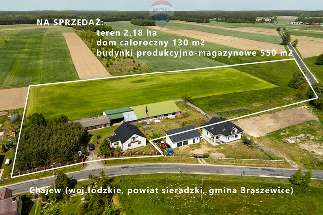 Dom 130m2 na działce 2,18 ha + budynki 550m2