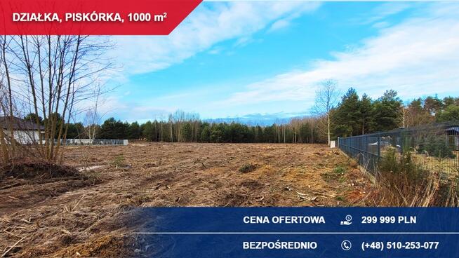 Na sprzedaż działka budowlana 1000 m² – Piskórka, gm. Prażmów www.piskorka.pl