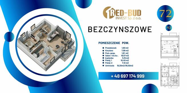 NOWE MIESZKANIE 72 m2 Bezczynszowe z Fotowoltaiką, Ogródkiem