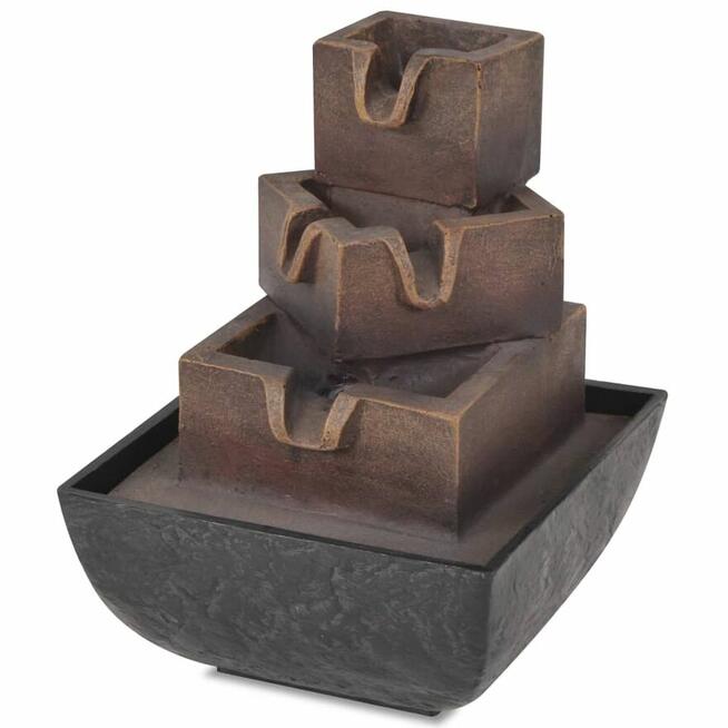 Fontanna pokojowa ze światłem LED, żywica syntetyczna vidaXL