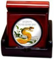 TYLKO 5000 ! 1 oz Proof Silver Australia Eastern Brown Snake