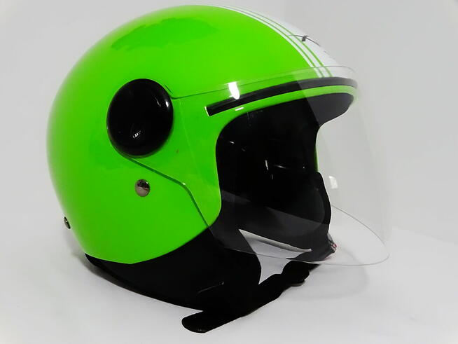 A-Pro Otwarty Twarz Zielony kask motocyklowy roz. L