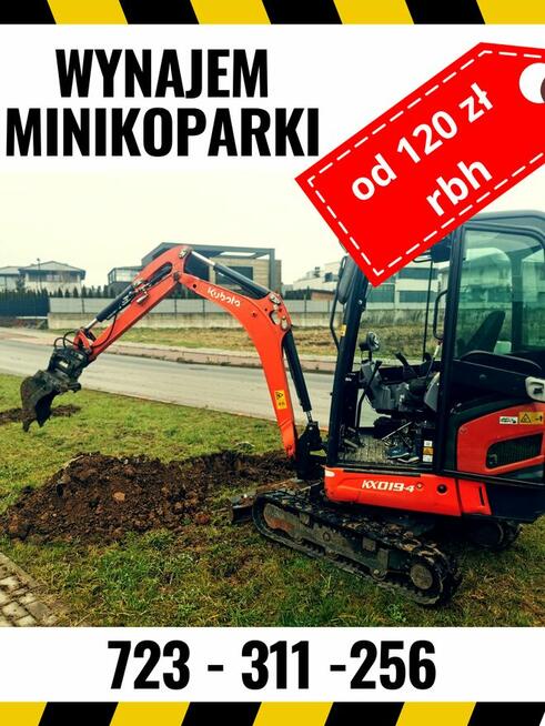 Usługi minikoparką od 150 zł/rbh