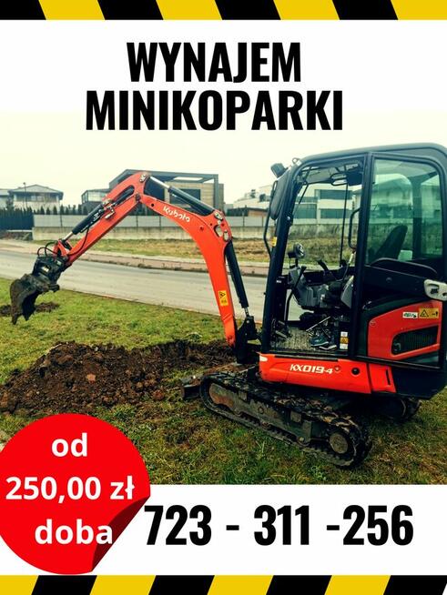 Wynajem minikoparki od 250 zł/dobę