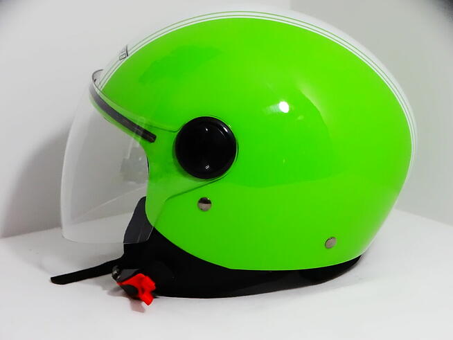 A-Pro Otwarty Twarz Zielony kask motocyklowy roz. L