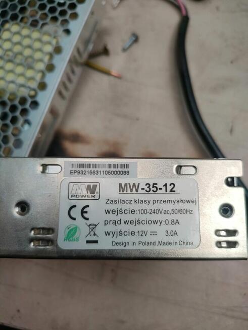Zasilacze LED i przemysłowe 12V – różne modele, używane, spr