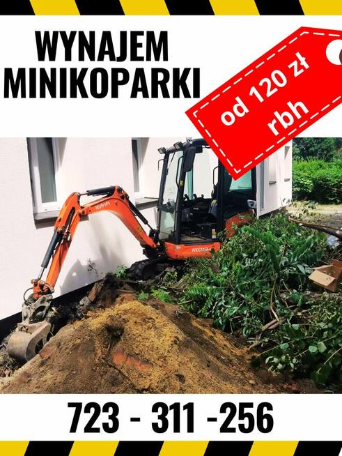 Minikoparka usługi lub / bez operatora od 250,00 zł