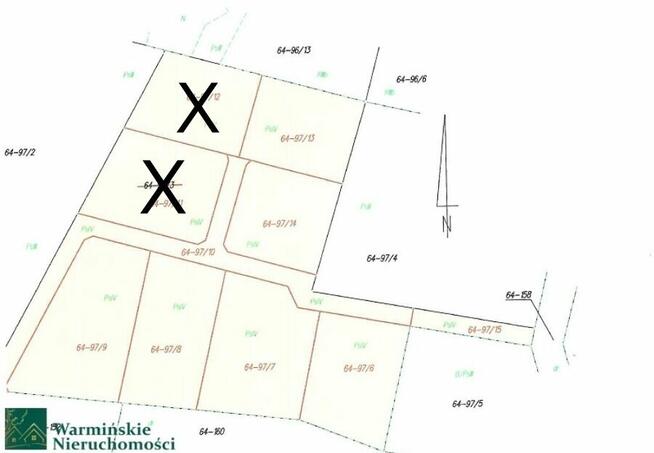 Działki budowlane w Spytajnach 4 km od Bartoszyc