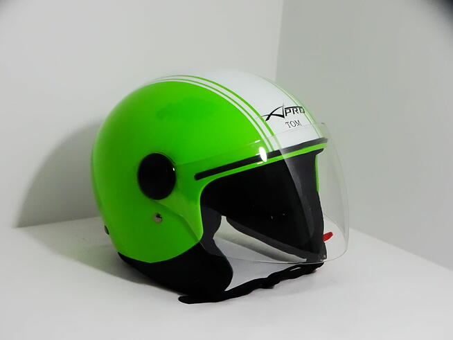 A-Pro Otwarty Twarz Zielony kask motocyklowy roz. L