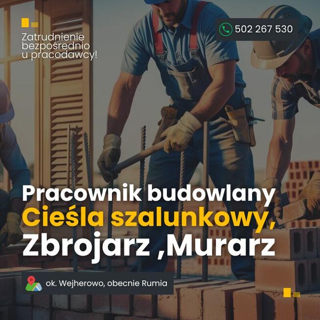praca Rumia. ogólnobudowlanka. tygodniówki
