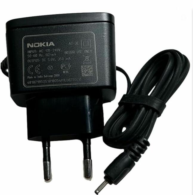 100% ORYGINALNA Ładowarka NOKIA AC-3E CIENKI WTYK 2mm