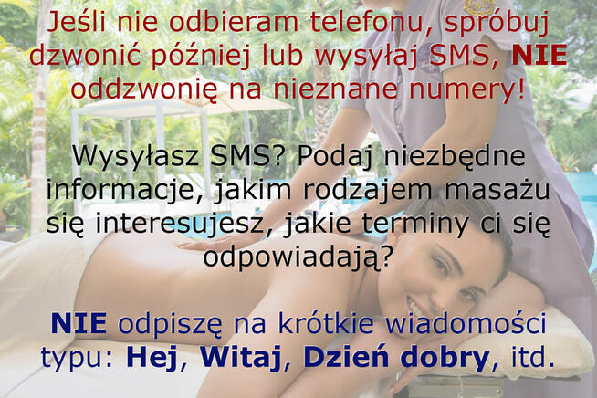 Masaż na bóle pleców, obręczy barkowej, kark itd.