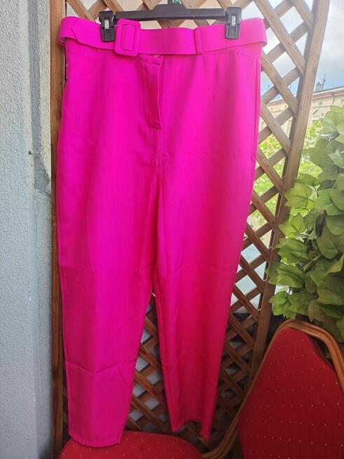 Proste spodnie fuksja - eleganckie XXL