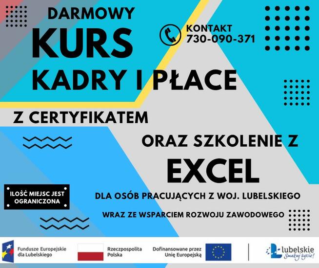 Darmowy kurs KADRY I PŁACE + EXCEL z certyfikatem
