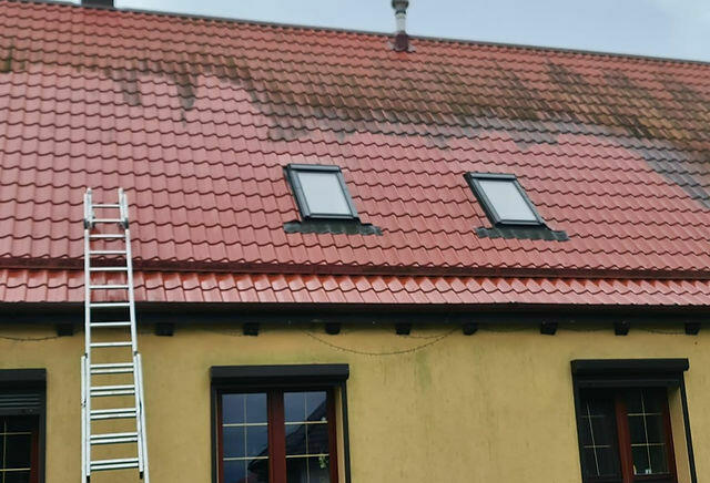 Mycie dachów, elewacji i kostki brukowej.