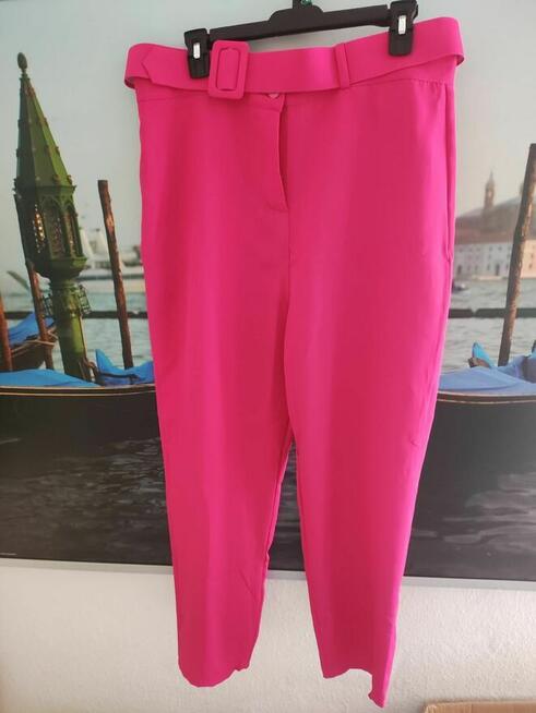 Proste spodnie fuksja - eleganckie XXL