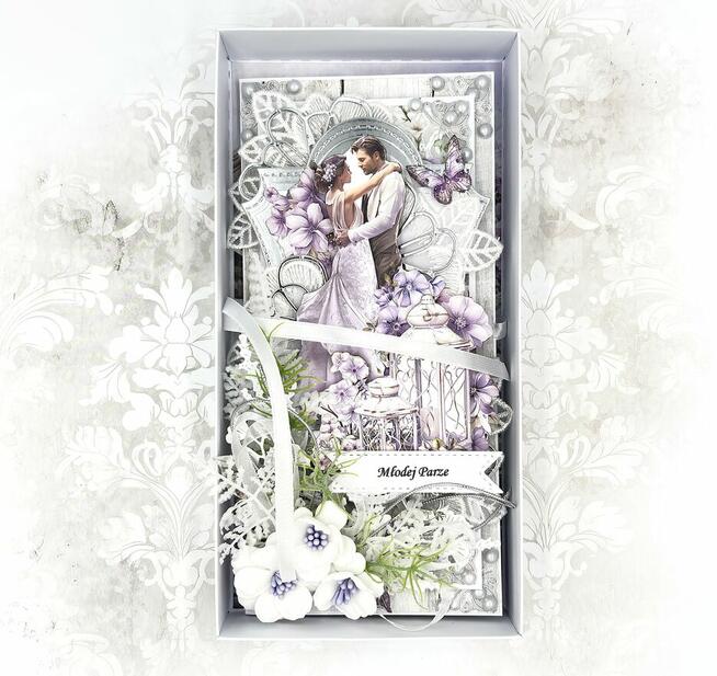 Pamiątka Ślubu. Młoda Para. Kartka 3D