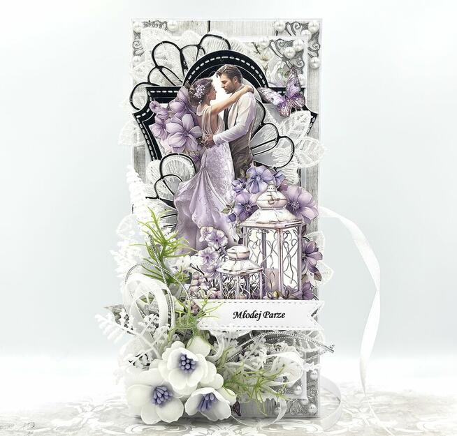 Pamiątka Ślubu. Młoda Para. Kartka 3D