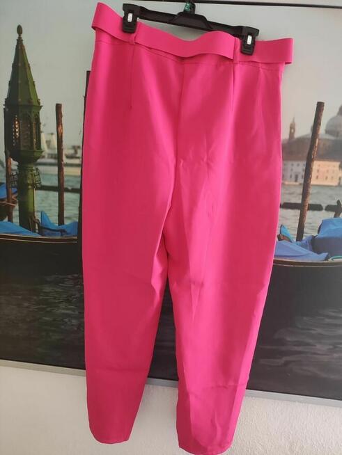 Proste spodnie fuksja - eleganckie XXL