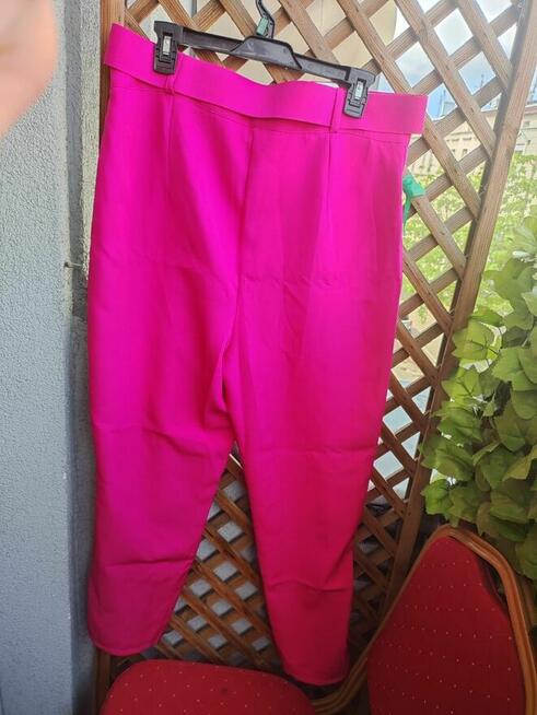Proste spodnie fuksja - eleganckie XXL