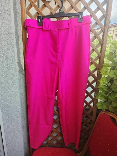 Proste spodnie fuksja - eleganckie XXL