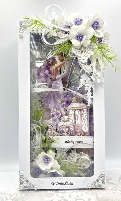 Pamiątka Ślubu. Młoda Para. Kartka 3D