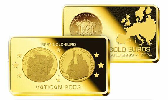 WATYKAN PIERWSZA ZŁOTA MONETA EURO