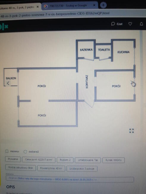 Mieszkanie 3 pokojowe -parter -Sosnowa - Konin