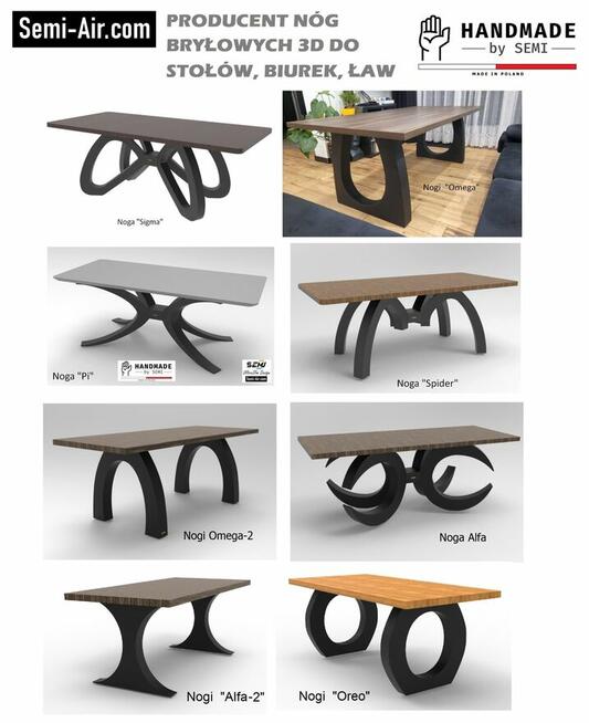 Noga stołu 3D rama stolika meble biurka nogi pająk glamour