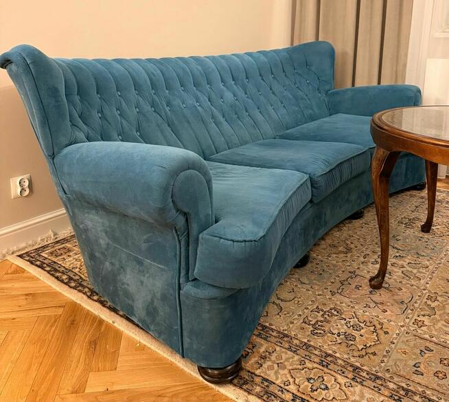 Zestaw wypoczynek Chesterfield Ludwikowski Pikowany Ciemny T