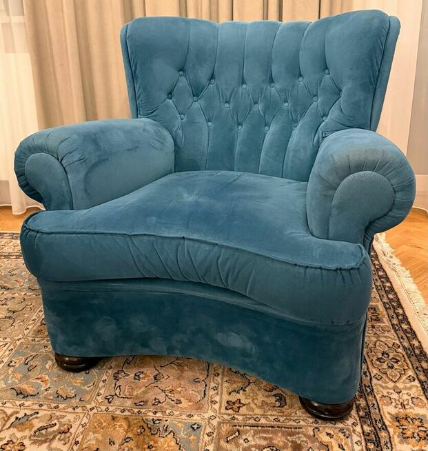 Zestaw wypoczynek Chesterfield Ludwikowski Pikowany Ciemny T