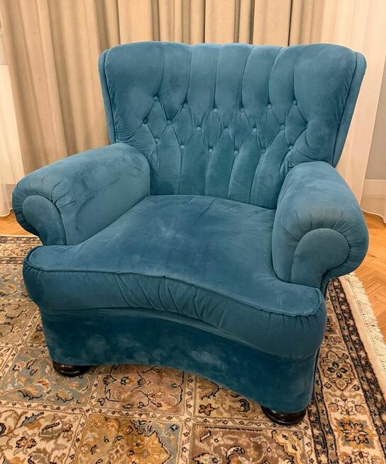 Zestaw wypoczynek Chesterfield Ludwikowski Pikowany Ciemny T