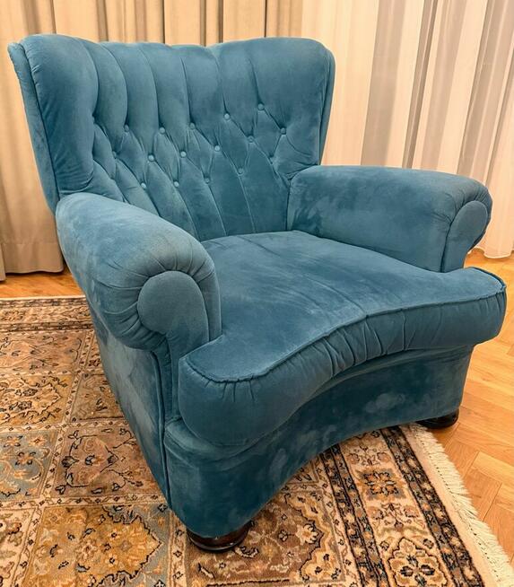 Zestaw wypoczynek Chesterfield Ludwikowski Pikowany Ciemny T