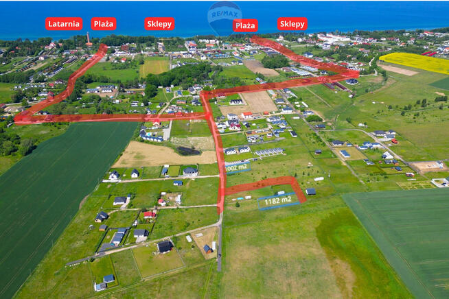 Działka budowlana 1002 m² / 1000 m do Morza Gąski
