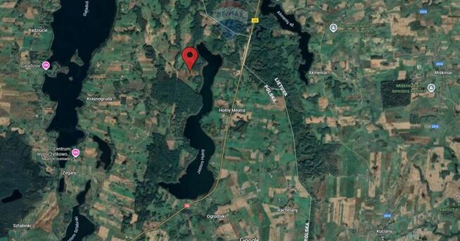 Działka z linią brzegową jeziora Hołny