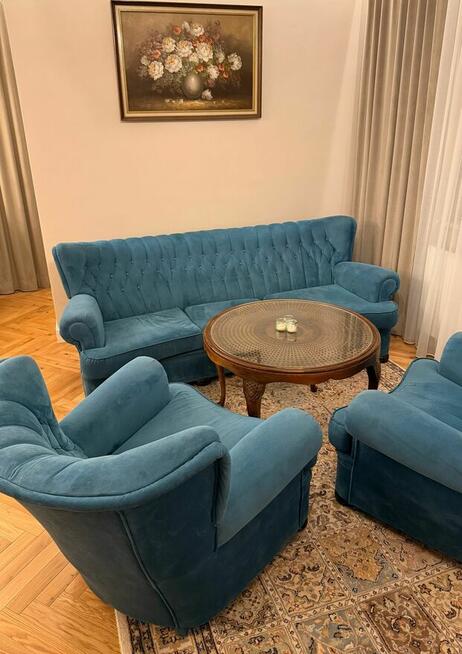 Zestaw wypoczynek Chesterfield Ludwikowski Pikowany Ciemny T