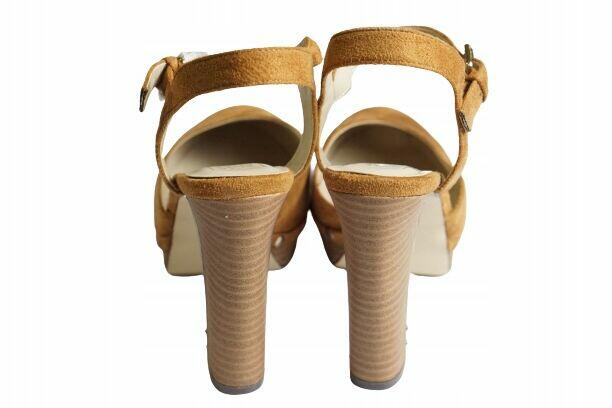 40 Zamszowe czółenka obcas 12 cm koniak Sole Diva