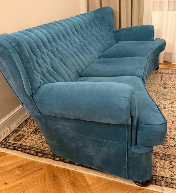 Zestaw wypoczynek Chesterfield Ludwikowski Pikowany Ciemny T