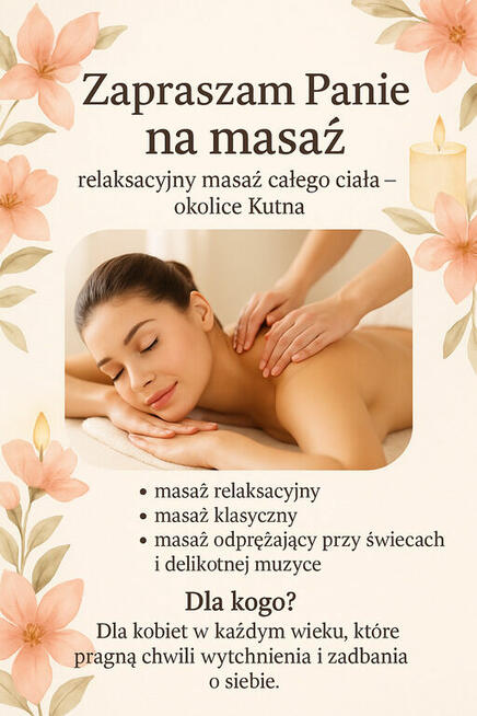 Masaż relaksacyjny całego ciała dla Kobiet i Par