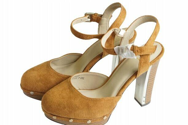 40 Zamszowe czółenka obcas 12 cm koniak Sole Diva