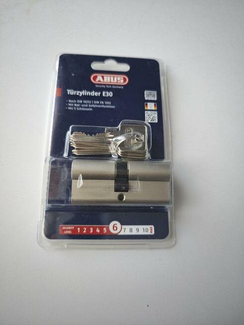 ABUS E30 – wkładka do drzwi z 5 kluczami, 30/45 mm, nikiel
