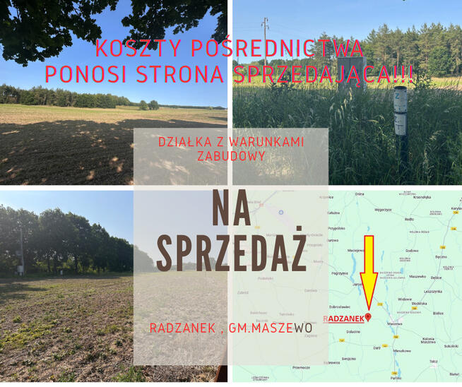 Działka z W.Zabudowy w Radzanku –Gm.Maszewo
