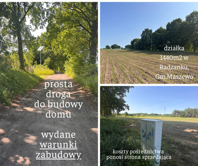Działka w Radzanku–Gm.Maszewo war.zabud.