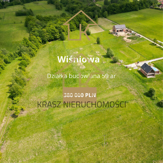 Unikatowa działka budowlana 59 arów w Wiśniowej