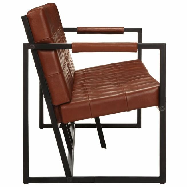 Sofa 3-osobowa, brązowa, naturalna skóra kozia vidaXL