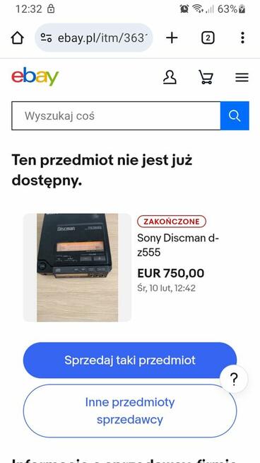 SONY D-Z555 Discman Przenośny odtwarzacz CD