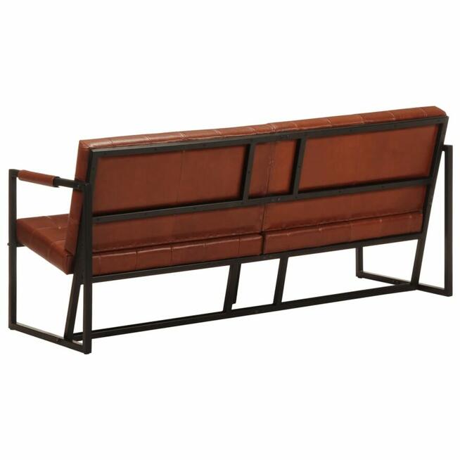 Sofa 3-osobowa, brązowa, naturalna skóra kozia vidaXL