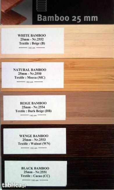 żaluzje drewniane Bambusowe Piaseczno Warszawa Na wymiar 50m